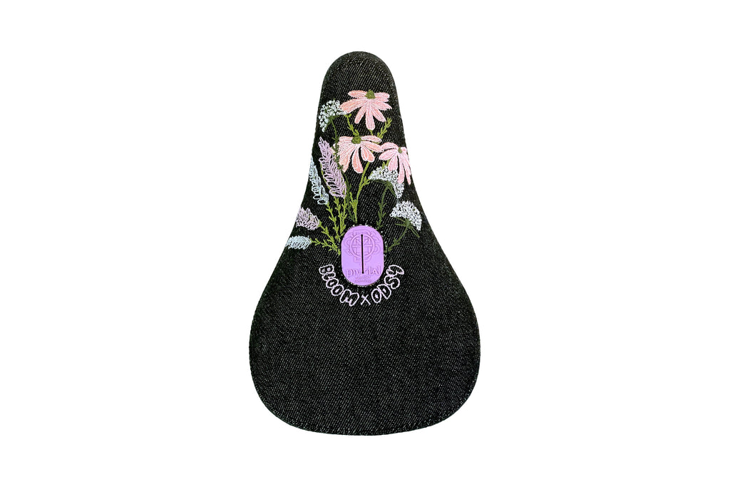 Odyssey x Bloom Fat Seat (Black Denim w/Floral Embroidery)
