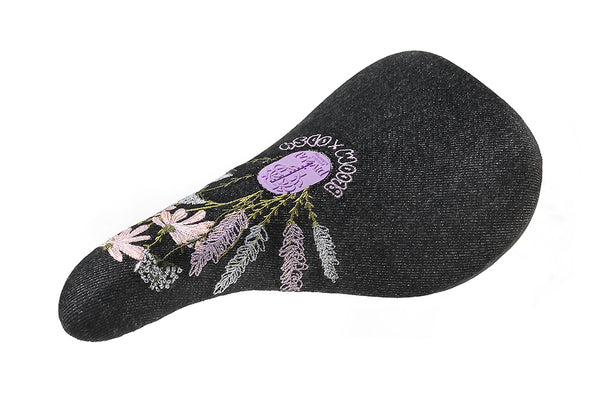 ◾︎bloom◾︎ Odyssey x Bloom Slim Seat (Black Denim w/Floral Embroidery) | Full