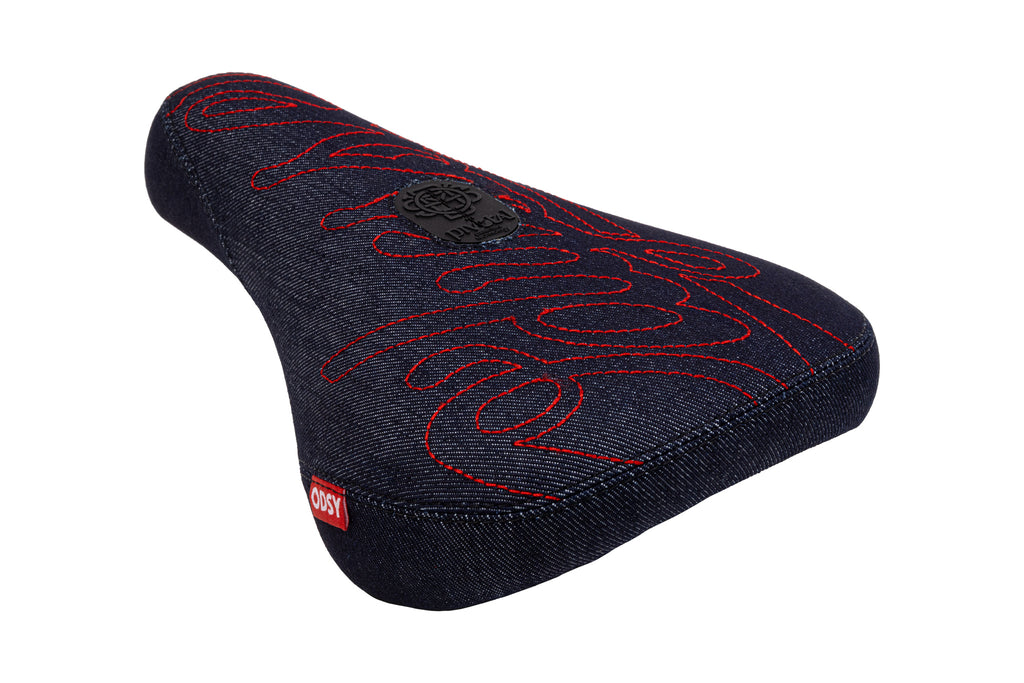 Odyssey Big Stitch Fat/Slim Seats (Denim with Red Embroidery)