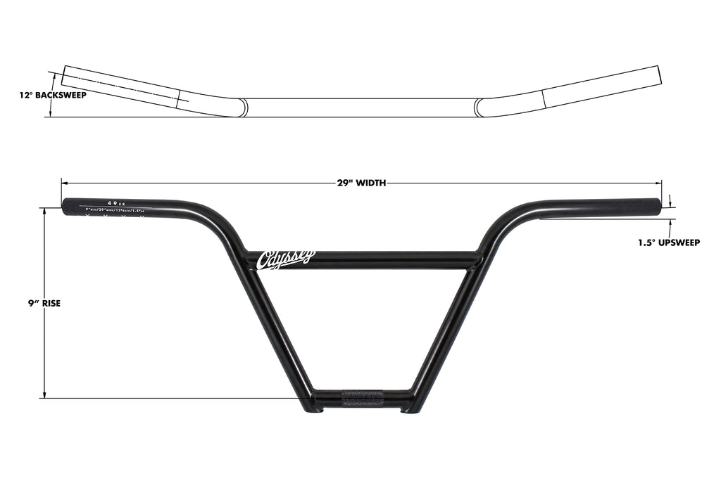 Odyssey 49er 9" 4pc Bar (Rustproof Black)