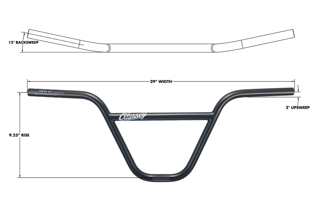 Odyssey BOSS v2 9.25" Bar (Rustproof Black)