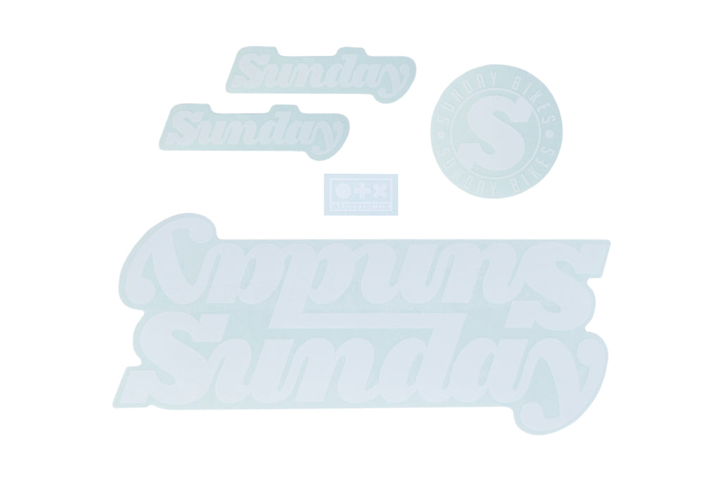 Sunday Completes Bike Stickers (White)