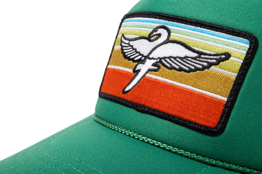 Fairdale Swan Trucker Hat (Kelly Green w/ Sunrise Patch)