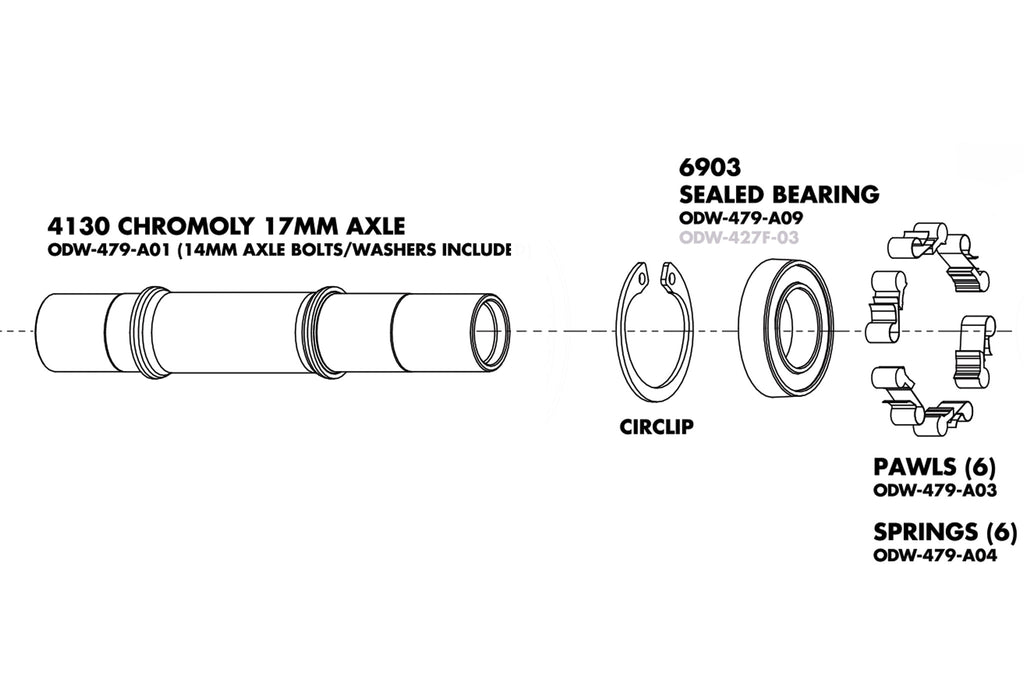 Odyssey Hexagram Cassette Hub Parts