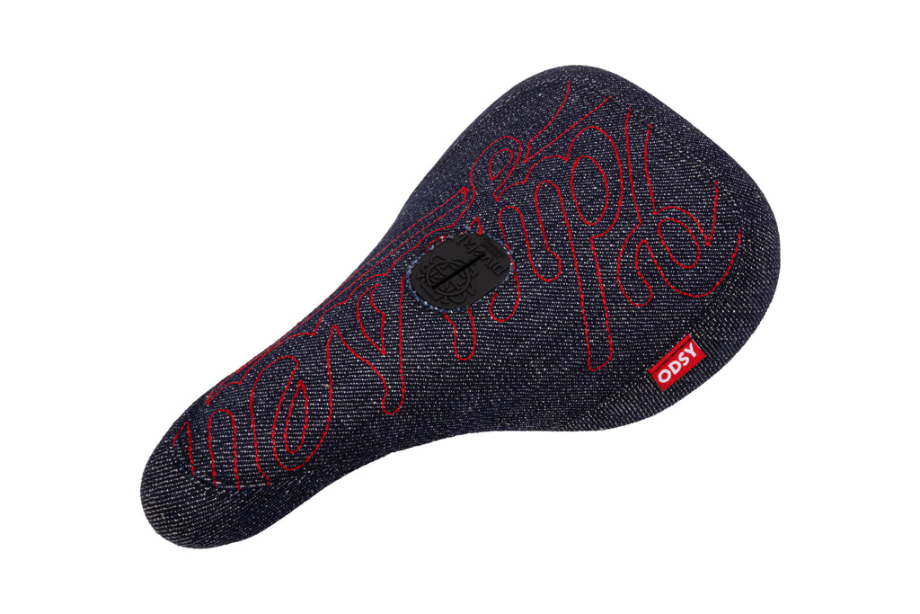 Odyssey Big Stitch Slim Seat (Denim with Red Embroidery)