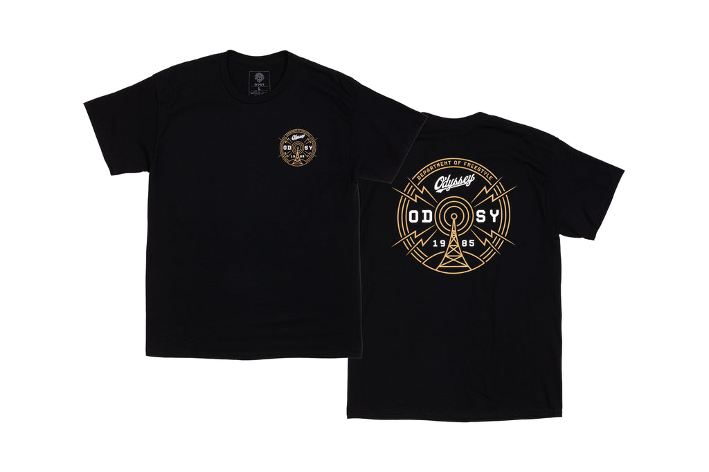 Odyssey Frequency Tee (Black w/ White + Metallic Gold Ink)