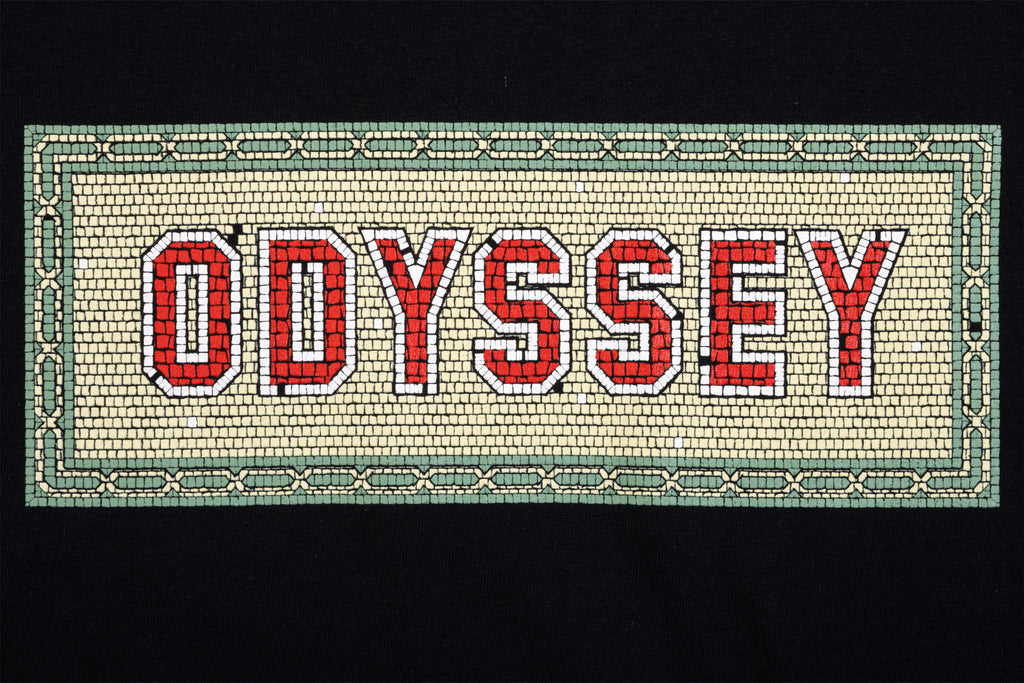Odyssey Mosaic Tee (Black w/ Red + White + Cream + Sage Ink)