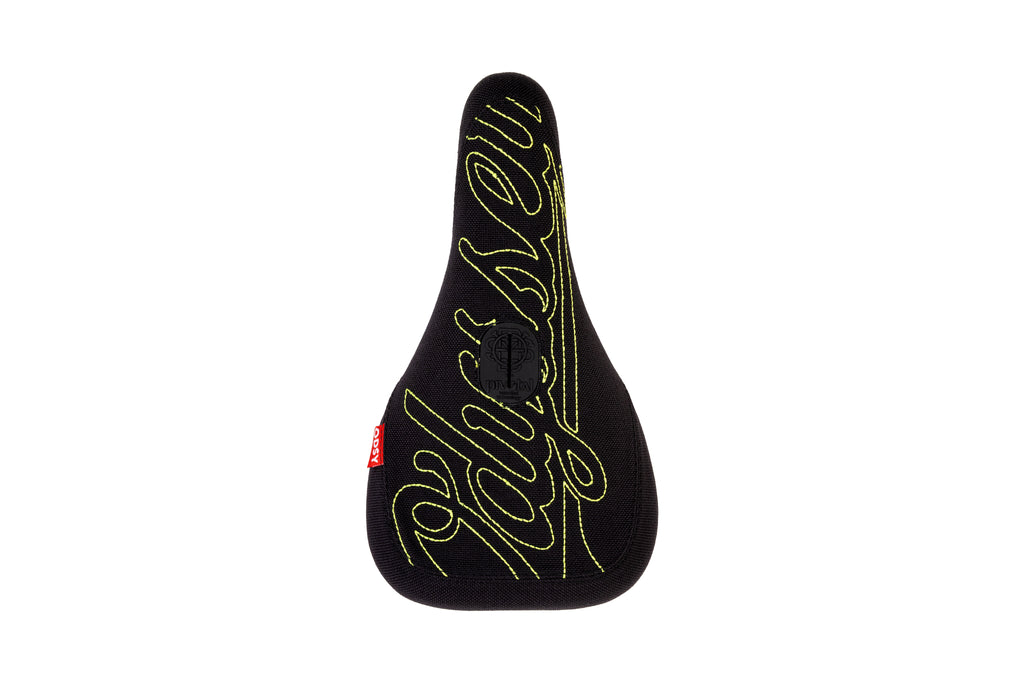 Odyssey Big Stitch Slim Seat (Black Denim w/ Fluorescent Yellow Embroidery)