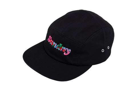 Sunday Classy Scribble 5-Panel Camper Hat (Black w/ Multicolor Embroidery)