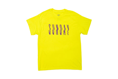 Sunday High Wave Tee (Safety Green w/ Purple Ink)
