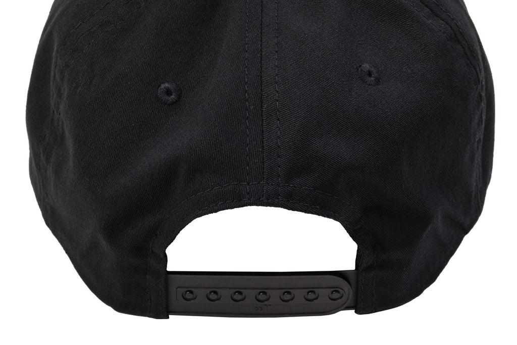 Sunday Blockhead 5-Panel Hat (Black w/ Purple+White Embroidery)