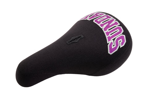Sunday Blockhead Fat Seat (Black w/ Berry + Silver Embroidery)
