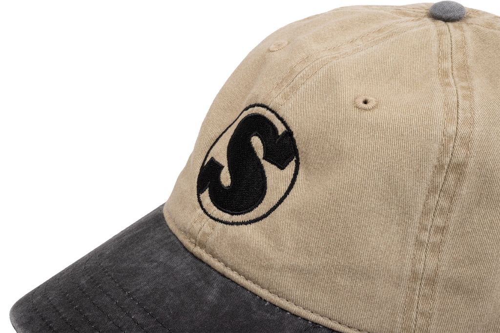 Sunday Badge 6-Panel Unstructured Hat (Tan/Black)