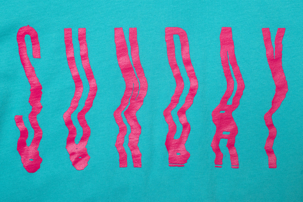 Sunday High Wave Long Sleeve (Teal w/ Hot Pink Ink)