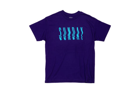 Sunday High Wave Tee (Purple w/ Teal Ink)
