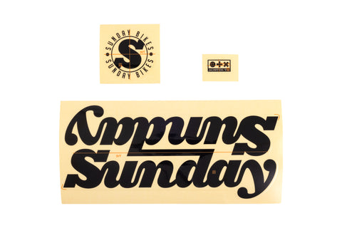 Sunday Complete Bike Sticker Kit (Gloss Black)