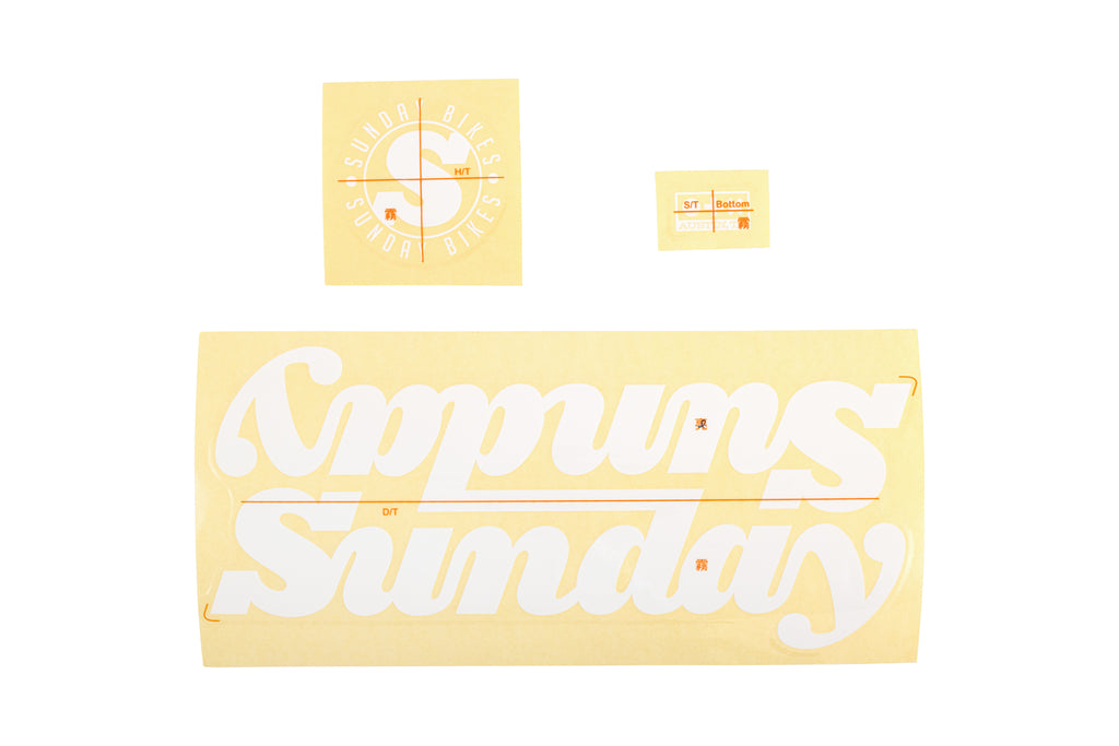 Sunday Complete Bike Sticker Kit (Gloss White)
