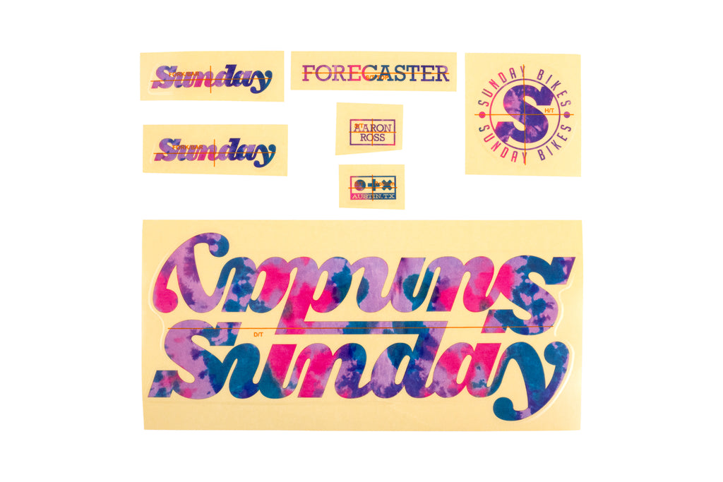 Sunday Forecaster - Aaron Ross Complete Bike Sticker Kit (Tie-Dye)