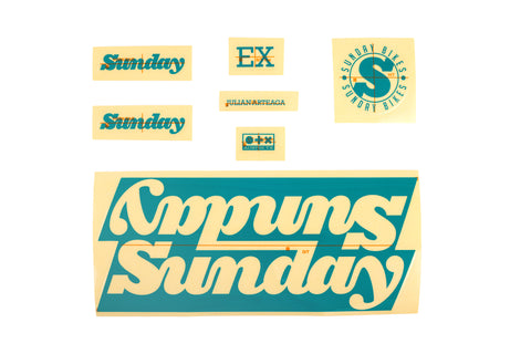 Sunday EX - Julian Arteaga Complete Bike Sticker Kit (Matte Dark Cyan)