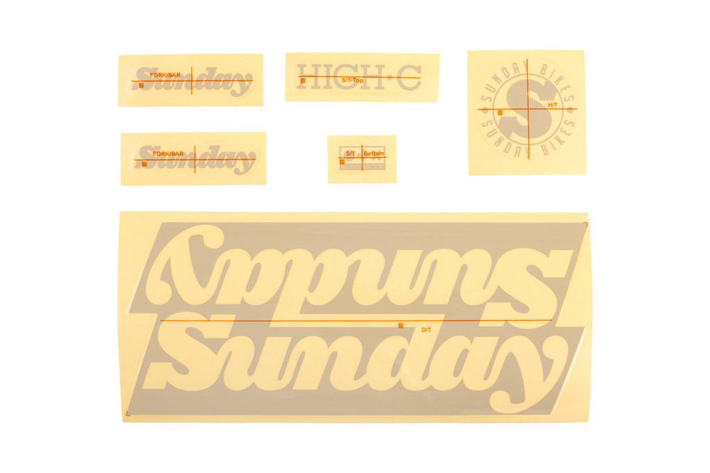 Sunday High C Complete Bike Sticker Kit (Matte Tan)