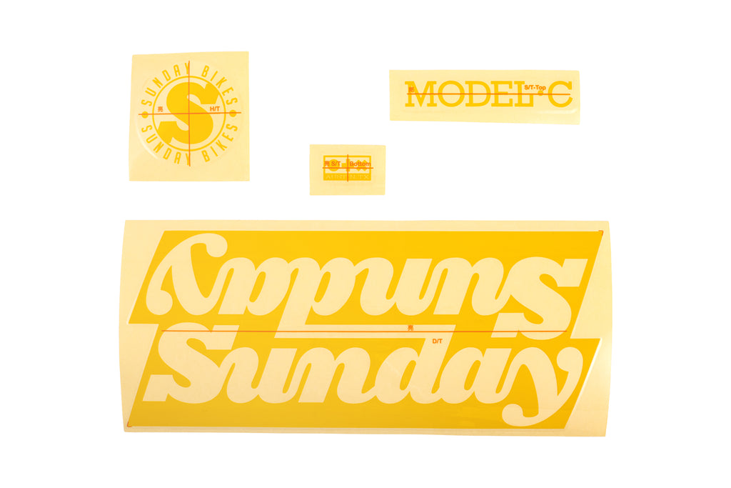 Sunday Model C Complete Bike Sticker Kit (Gloss Goldenrod)