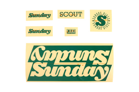 Sunday Scout Complete Bike Sticker Kit (Matte Kelly Green)