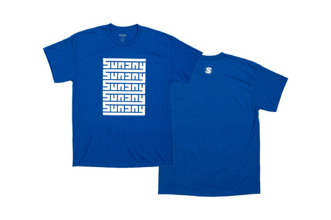 Sunday Maze Tee (Royal Blue w/ White Ink)