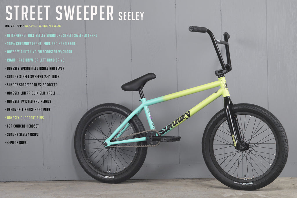 Sunday Street Sweeper - Jake Seeley Signature (Matte Green Fade with 20.75" tt in LHD or RHD)
