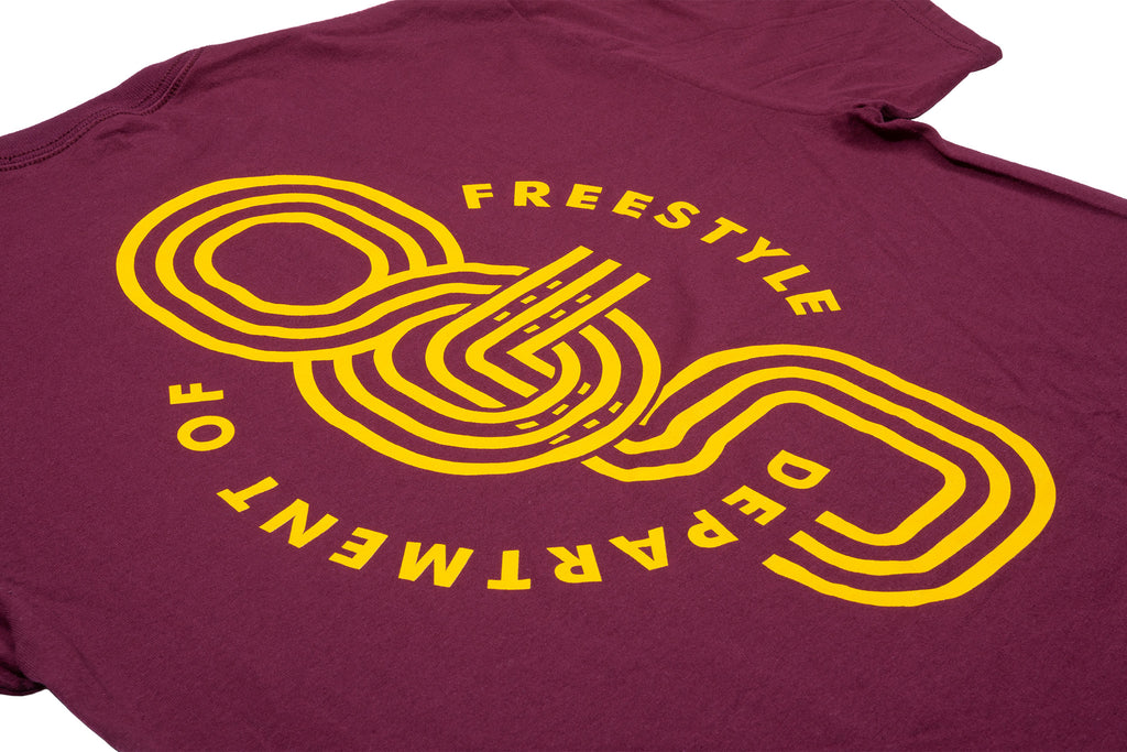 Odyssey Athens Tee (Burgundy with Mustard Ink)