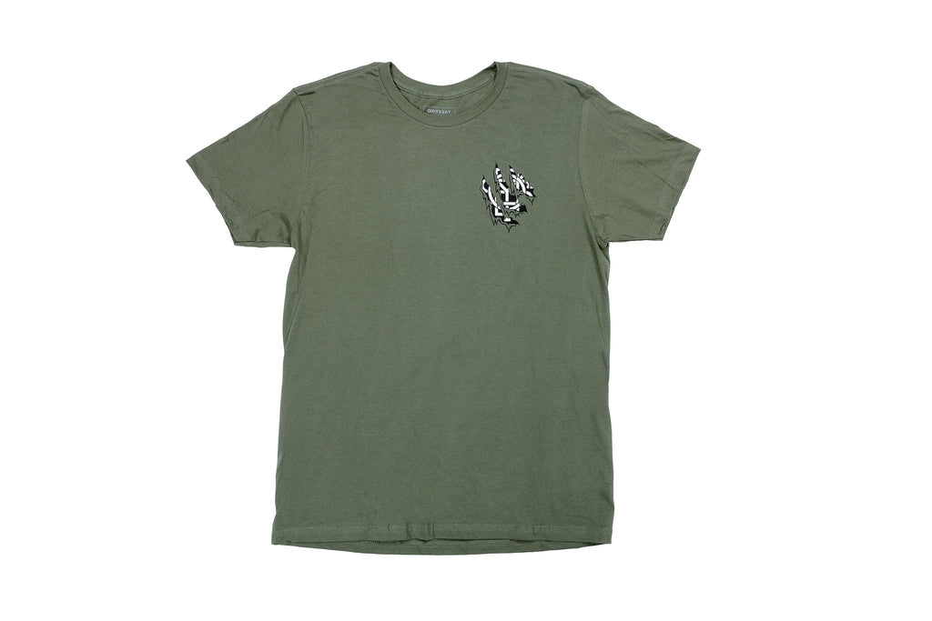 Odyssey Ripped Monogram Tee (Olive)