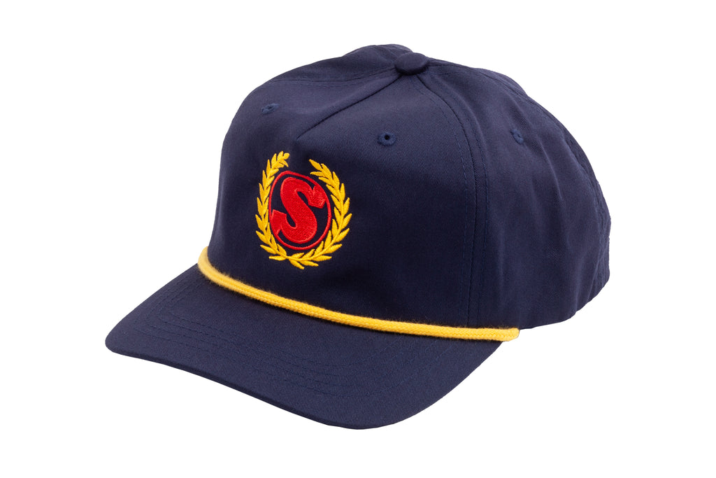 Sunday Winner's Wreath 5-Panel Soft-Structured Hat (Navy with Red/Yellow Stitch)